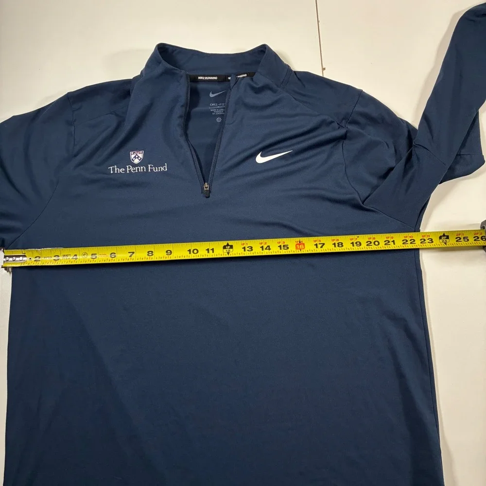 UPenn Quakers Nike Running Element Dri-FIT 1/4 Zip Pullover Large Navy Blue